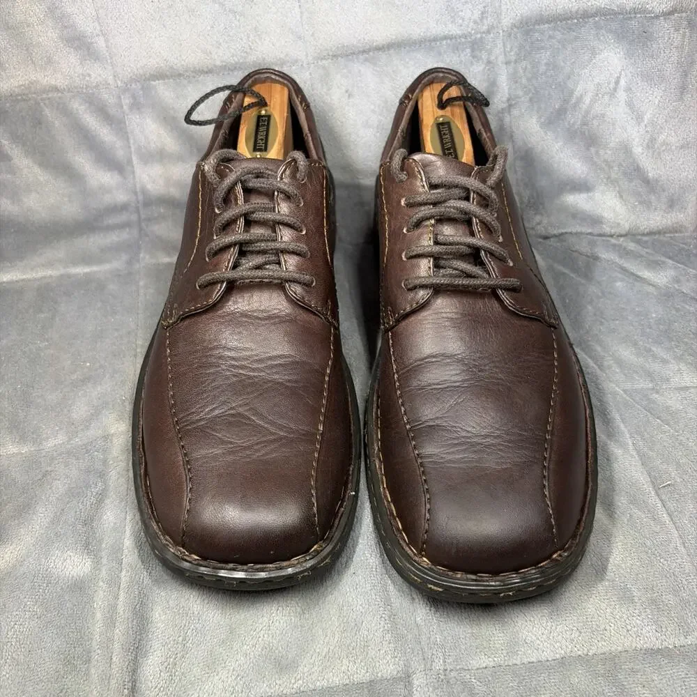 Men's Born Nathaniel Casual Lace Up Oxfords Shoes Size 12 US/46 EU Brown Leather